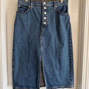 Button up denim skirt